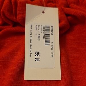 Michael Stars Vibrant Cherry Bubble Sleeve Top